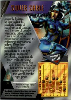 1995 Metal Marvel #40 Silver Sable Back