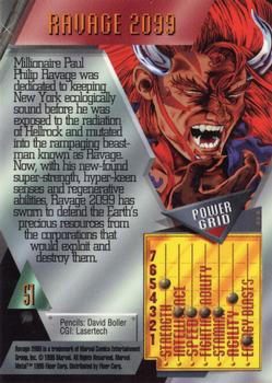 1995 Metal Marvel #51 Ravage 2099 Back
