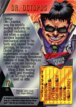 1995 Metal Marvel #72 Dr. Octopus Back