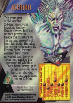 1995 Metal Marvel #96 Iceman Back