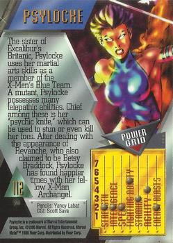 1995 Metal Marvel #112 Psylocke Back