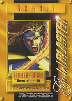 1995 Metal Marvel - Gold Blasters  #4 Gambit Back