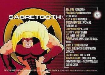 1996 Fleer/SkyBox Marvel Motion #12 Sabretooth Back