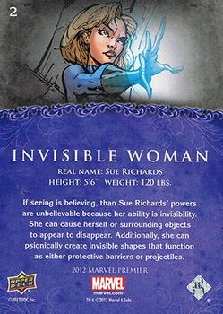 2012 Upper Deck Marvel Premier #2 Invisible Woman Back