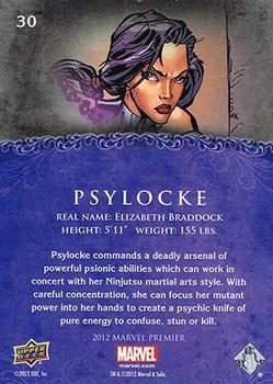 2012 Upper Deck Marvel Premier #30 Psylocke Back