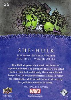 2012 Upper Deck Marvel Premier #35 She-Hulk Back