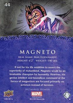 2012 Upper Deck Marvel Premier #44 Magneto Back