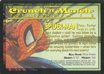 1993 Crunch 'N Munch Marvel Super Heroes #NNO Spider-Man Back