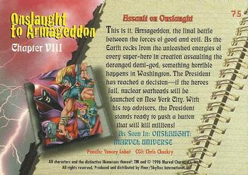1996 Ultra Marvel Onslaught #75 Assault on Onslaught Back