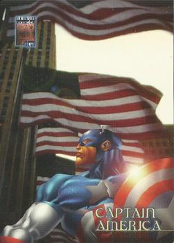 1997 Fleer/SkyBox Marvel Premium QFX #5 Captain America Front