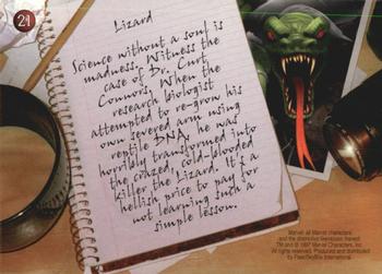1997 Fleer/SkyBox Marvel Premium QFX #21 Lizard Back