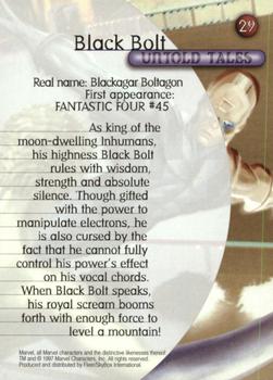 1997 Fleer/SkyBox Marvel Premium QFX #29 Black Bolt Back