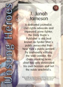 1997 Fleer/SkyBox Marvel Premium QFX #51 J. Jonah Jameson Back