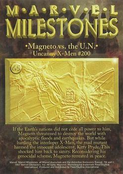 1997 Fleer/SkyBox Marvel Premium QFX #65 Magneto vs. the U.N. Back
