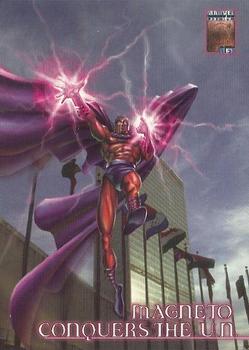 1997 Fleer/SkyBox Marvel Premium QFX #65 Magneto vs. the U.N. Front