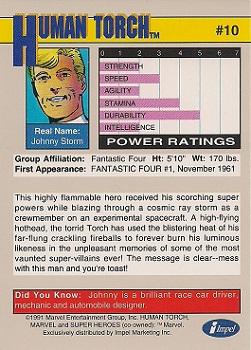 1991 Impel Marvel Universe II #10 Human Torch Back