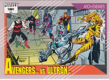 1991 Impel Marvel Universe II #114 Avengers vs. Ultron Front