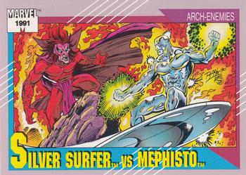 1991 Impel Marvel Universe II #123 Silver Surfer vs. Mephisto Front