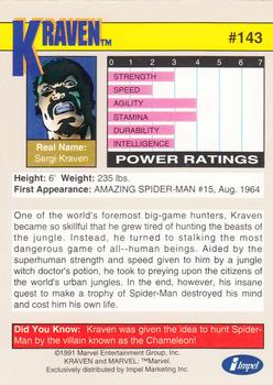 1991 Impel Marvel Universe II #143 Kraven Back
