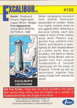 1991 Impel Marvel Universe II #155 Excalibur Back