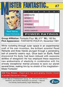 1991 Impel Marvel Universe II #7 Mister Fantastic Back