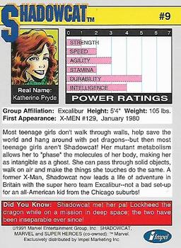 1991 Impel Marvel Universe II #9 Shadowcat Back