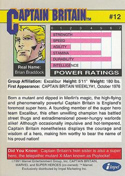 1991 Impel Marvel Universe II #12 Captain Britain Back