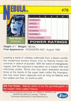 1991 Impel Marvel Universe II #78 Nebula Back