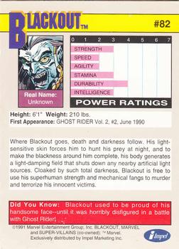 1991 Impel Marvel Universe II #82 Blackout Back