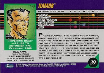 1992 Impel Marvel Universe #39 Namor Back