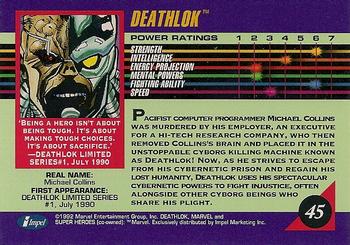 1992 Impel Marvel Universe #45 Deathlok Back