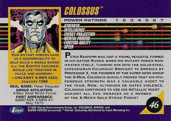 1992 Impel Marvel Universe #46 Colossus Back