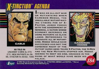 1992 Impel Marvel Universe #184 X-tinction Agenda Back
