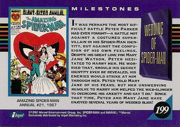 1992 Impel Marvel Universe #199 Wedding of Spider-Man Back