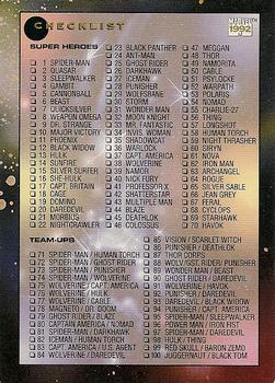1992 Impel Marvel Universe #200 Checklist Front