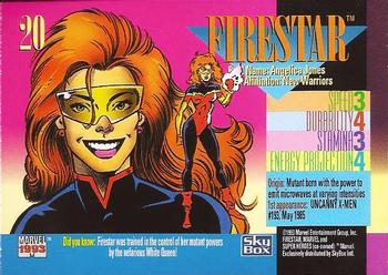 1993 SkyBox Marvel Universe #20 Firestar Back