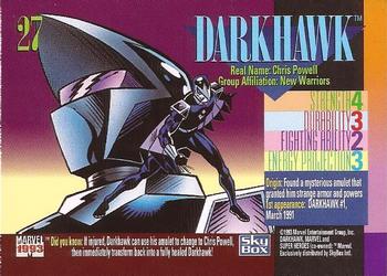 1993 SkyBox Marvel Universe #27 Darkhawk Back