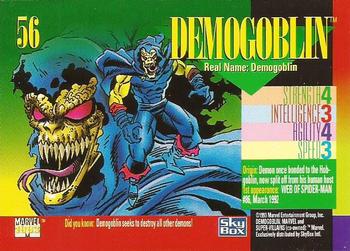 1993 SkyBox Marvel Universe #56 Demogoblin Back