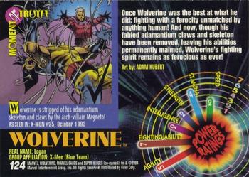 1994 Fleer Marvel Universe #124 Wolverine Back