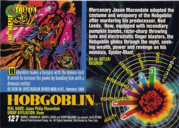 1994 Fleer Marvel Universe #127 Hobgoblin Back