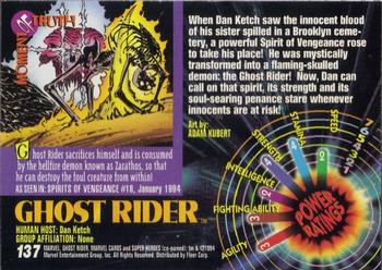 1994 Fleer Marvel Universe #137 Ghost Rider Back
