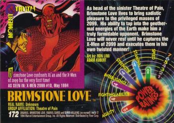 1994 Fleer Marvel Universe #172 Brimstone Love Back