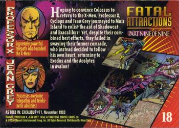 1994 Fleer Marvel Universe #18 Professor X & Jean Grey FA Back