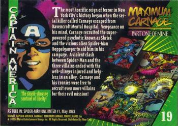 1994 Fleer Marvel Universe #19 Captain America Back