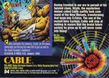 1994 Fleer Marvel Universe #94 Cable Back