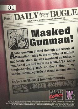 1997 Fleer/SkyBox Marvel vs. Wildstorm #01 Masked Gunman! - Grifter Back