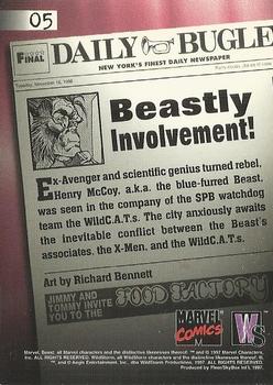 1997 Fleer/SkyBox Marvel vs. Wildstorm #05 Beastly Involvement! - Beast Back