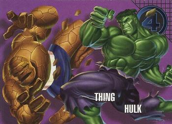 1996 Fleer/SkyBox Marvel Vision #73 Thing vs. Hulk Front