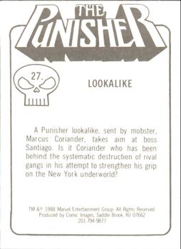 1988 Comic Images The Punisher: The Whole Tough Tale #27 Lookalike Back
