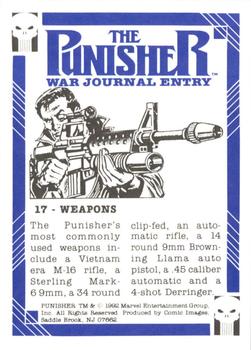 1992 Comic Images Punisher Guts and Gunpowder (Punisher War Journal) #17 Weapons Back